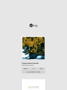Site Adluna Records, première partie de la page unique de 2018.