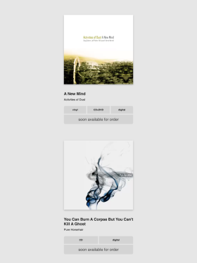 Site Adluna Records, deuxième partie de la page unique de 2018.