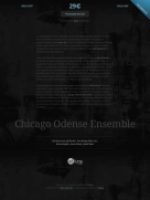 Bas de la page d’accueil du site Chicago Odense Ensemble, affiché sur tablette.