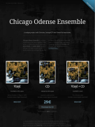 Haut de la page d’accueil du site Chicago Odense Ensemble, affiché sur tablette.