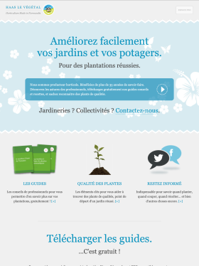 Page d’accueil de Haas Le Végétal en 2014.