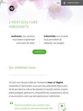 Page d’accueil de Haas Le Végétal en 2018.