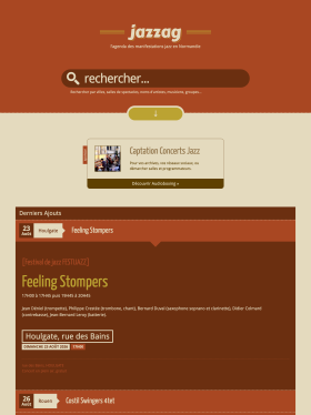 Site Jazzag affiché sur tablette.