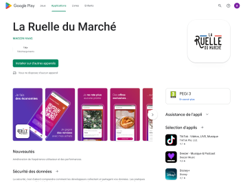 Application La Ruelle du Marché disponible sur Google Play.