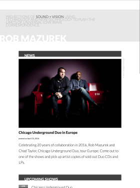 Site Rob Mazurek affiché sur tablette.