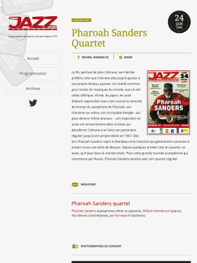 Concert du Pharoah Sanders Quartet programmé par Rouen Jazz Action.