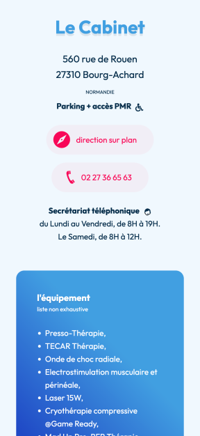 Page Cabinet de Benjamin Drouet sur Swen.li, affichée sur smartphone.